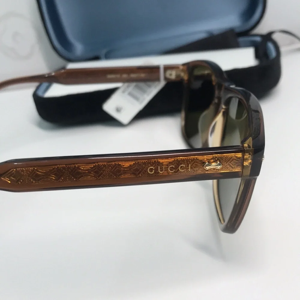 ✨ Brand New Gucci GG0911S 003 Sunglasses – Brown Frame with Green Lenses ✨